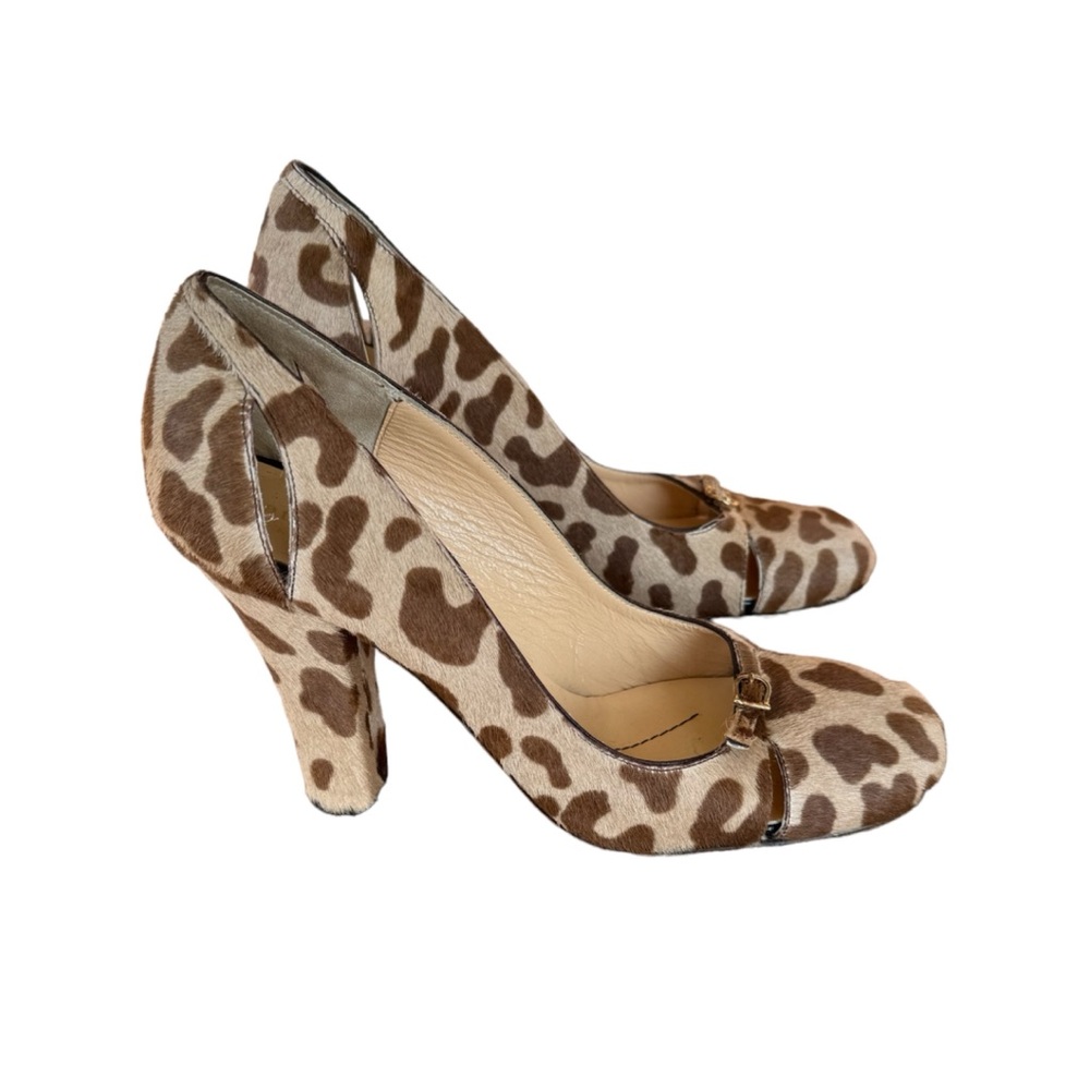 Kate Spade New York Sam Leather Linx Hair Leopard Print Womens Heels Pumps Sz 9B